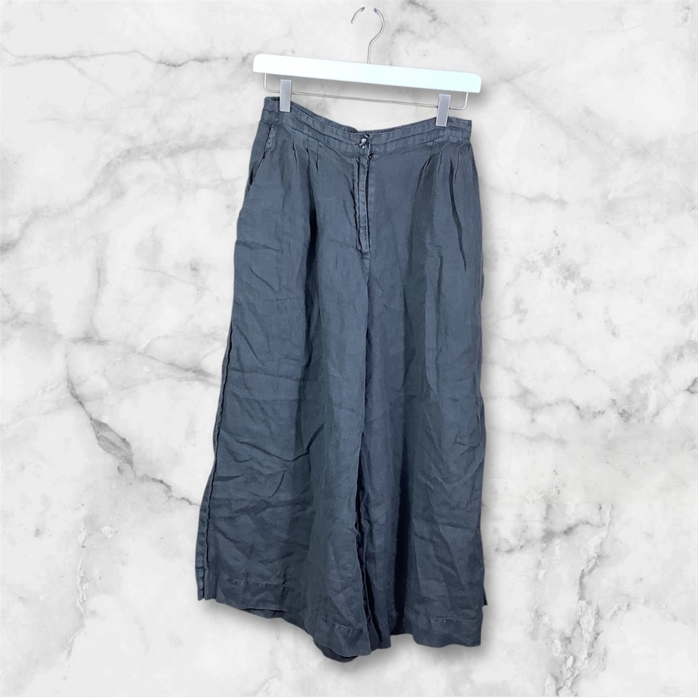 Filosofia Lucy Wide Leg Linen Pants Small Gray